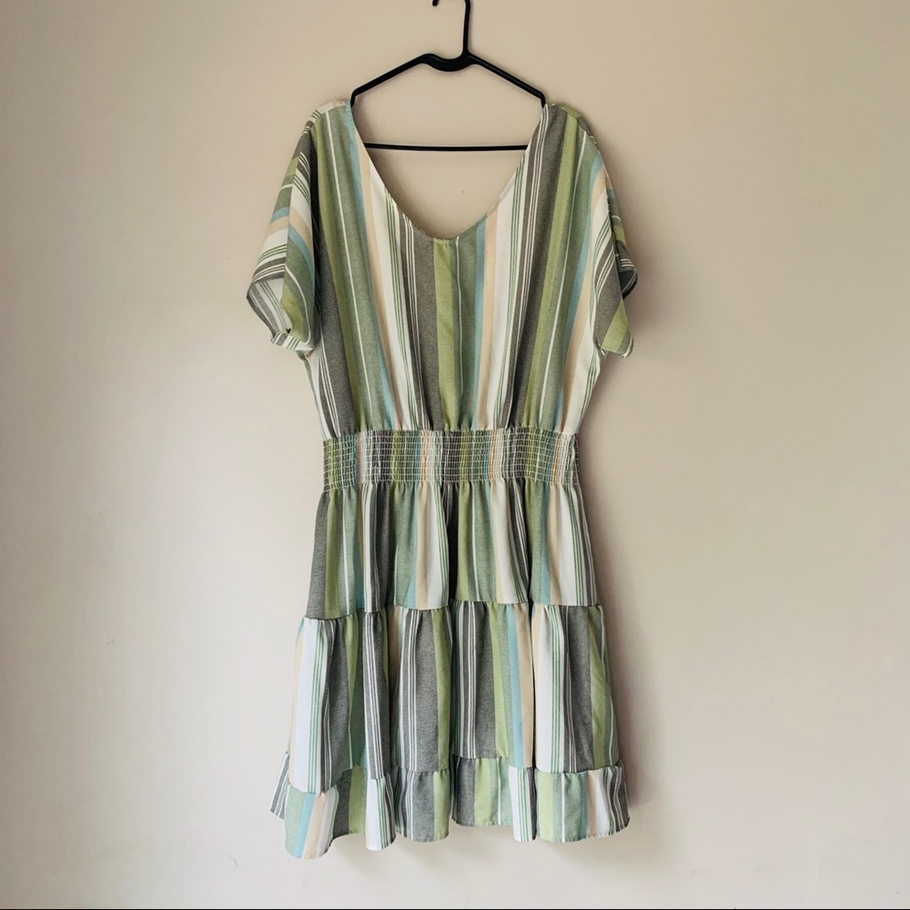 Green Striped Summer Dress